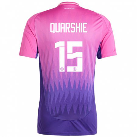 Kandiny Férfi Németország Joshua Quarshie #15 Pink Lila Idegenbeli Jersey 24-26 Mez Póló Ing