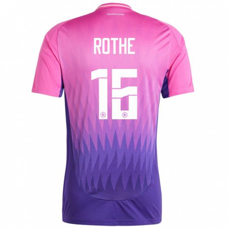 Kandiny Férfi Németország Tom Rothe #16 Pink Lila Idegenbeli Jersey 24-26 Mez Póló Ing