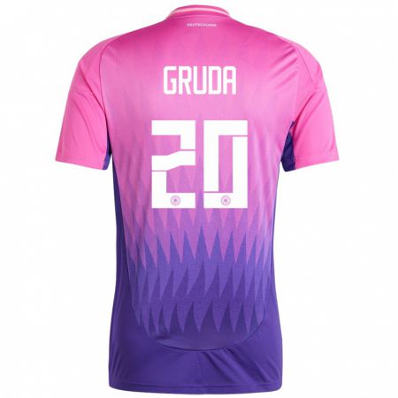 Kandiny Férfi Németország Brajan Gruda #20 Pink Lila Idegenbeli Jersey 24-26 Mez Póló Ing
