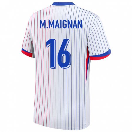 Kandiny Férfi Franciaország Mike Maignan #16 Fehér Idegenbeli Jersey 24-26 Mez Póló Ing