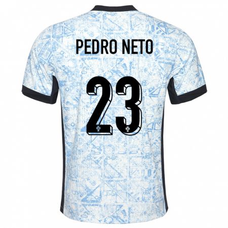 Kandiny Férfi Portugália Pedro Neto #23 Krémkék Idegenbeli Jersey 24-26 Mez Póló Ing