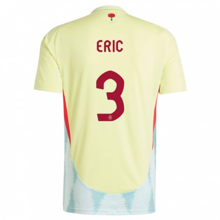 Kandiny Férfi Spanyolország Eric Garcia #3 Sárga Idegenbeli Jersey 24-26 Mez Póló Ing