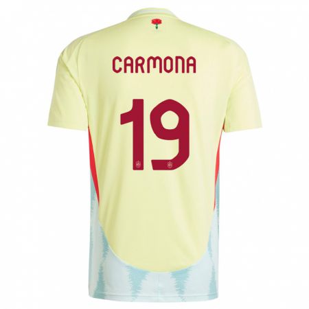 Kandiny Férfi Spanyolország Olga Carmona #19 Sárga Idegenbeli Jersey 24-26 Mez Póló Ing
