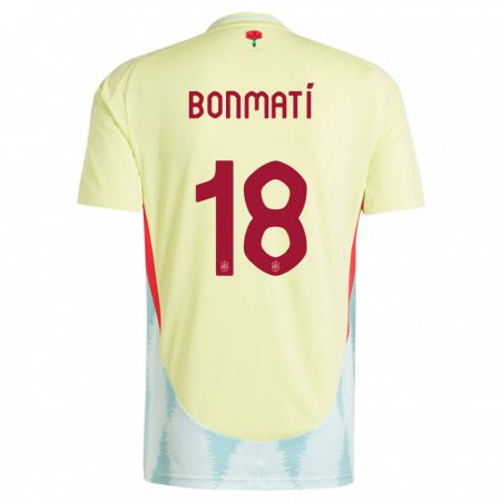 Kandiny Férfi Spanyolország Aitana Bonmati #18 Sárga Idegenbeli Jersey 24-26 Mez Póló Ing