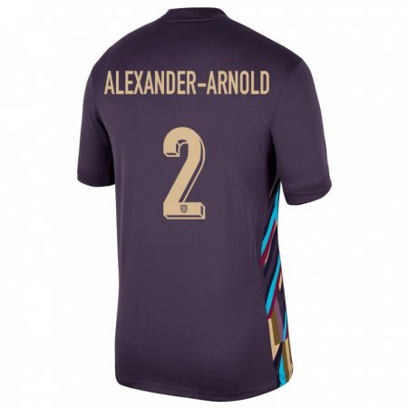 Kandiny Férfi Anglia Trent Alexander-Arnold #2 Sötét Mazsola Idegenbeli Jersey 24-26 Mez Póló Ing