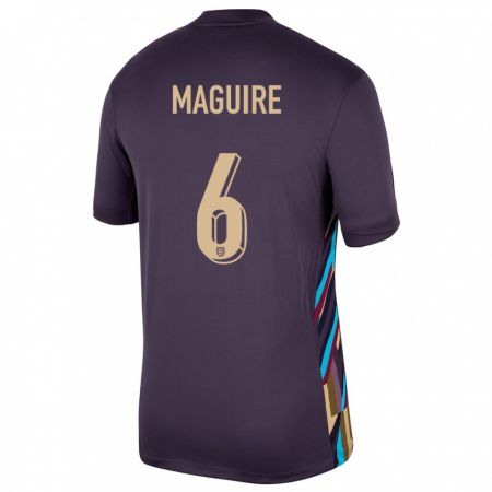 Kandiny Férfi Anglia Harry Maguire #6 Sötét Mazsola Idegenbeli Jersey 24-26 Mez Póló Ing
