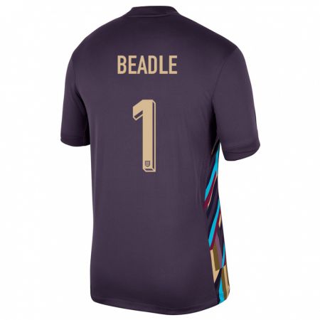 Kandiny Férfi Anglia James Beadle #1 Sötét Mazsola Idegenbeli Jersey 24-26 Mez Póló Ing