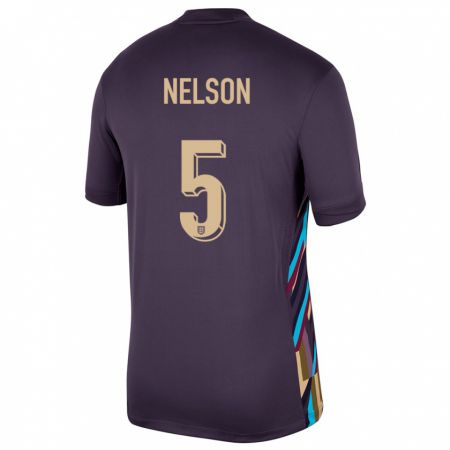 Kandiny Férfi Anglia Ben Nelson #5 Sötét Mazsola Idegenbeli Jersey 24-26 Mez Póló Ing