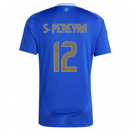 Kandiny Férfi Argentína Solana Pereyra #12 Kék Idegenbeli Jersey 24-26 Mez Póló Ing