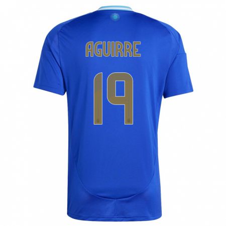 Kandiny Férfi Argentína Brian Aguirre #19 Kék Idegenbeli Jersey 24-26 Mez Póló Ing