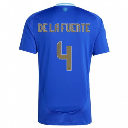Kandiny Férfi Argentína Hernan De La Fuente #4 Kék Idegenbeli Jersey 24-26 Mez Póló Ing