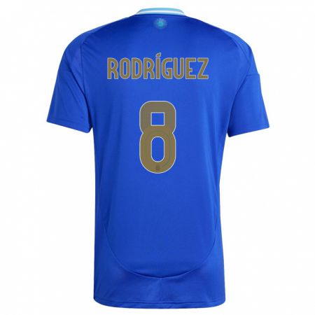 Kandiny Férfi Argentína Agustin Rodriguez #8 Kék Idegenbeli Jersey 24-26 Mez Póló Ing