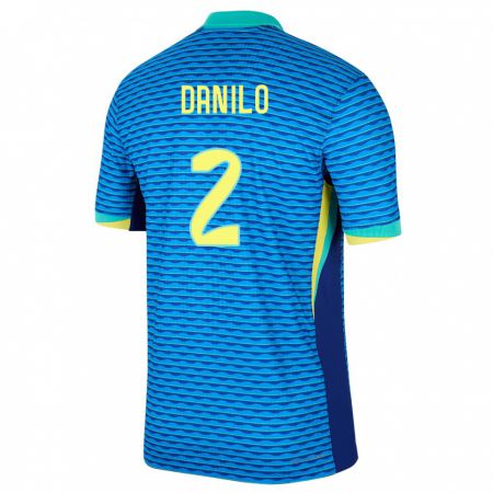 Kandiny Férfi Brazília Danilo #2 Kék Idegenbeli Jersey 24-26 Mez Póló Ing