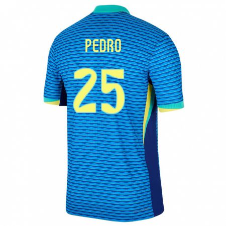 Kandiny Férfi Brazília Pedro #25 Kék Idegenbeli Jersey 24-26 Mez Póló Ing
