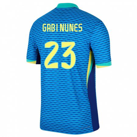 Kandiny Férfi Brazília Gabi Nunes #23 Kék Idegenbeli Jersey 24-26 Mez Póló Ing