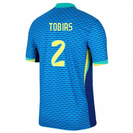 Kandiny Férfi Brazília Vinicius Tobias #2 Kék Idegenbeli Jersey 24-26 Mez Póló Ing