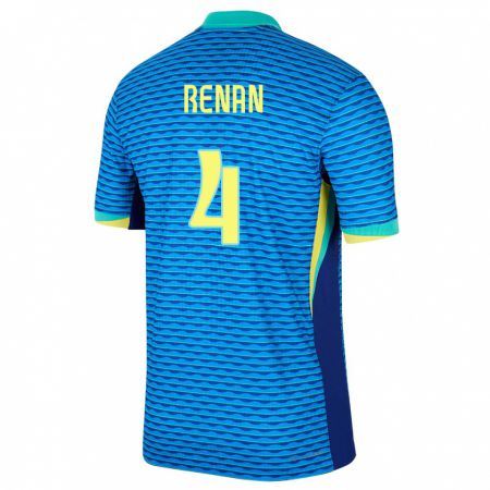 Kandiny Férfi Brazília Robert Renan #4 Kék Idegenbeli Jersey 24-26 Mez Póló Ing