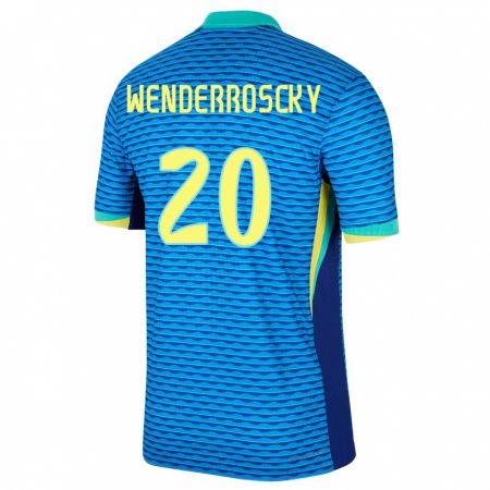 Kandiny Férfi Brazília Arthur Wenderroscky #20 Kék Idegenbeli Jersey 24-26 Mez Póló Ing