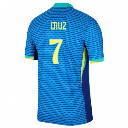 Kandiny Férfi Brazília Joao Cruz #7 Kék Idegenbeli Jersey 24-26 Mez Póló Ing