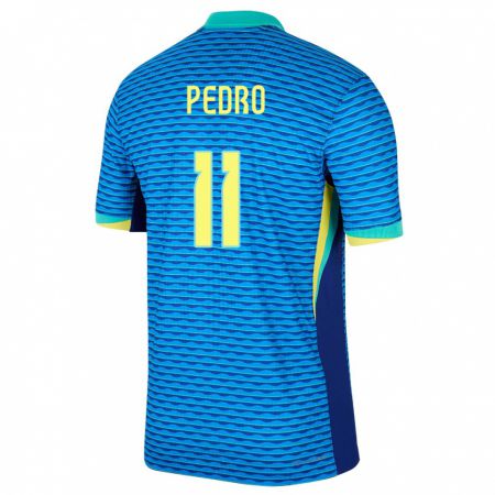 Kandiny Férfi Brazília Pedro #11 Kék Idegenbeli Jersey 24-26 Mez Póló Ing