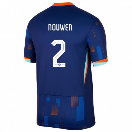 Kandiny Férfi Hollandia Aniek Nouwen #2 Kék Idegenbeli Jersey 24-26 Mez Póló Ing