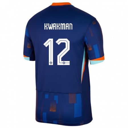Kandiny Férfi Hollandia Dave Kwakman #12 Kék Idegenbeli Jersey 24-26 Mez Póló Ing