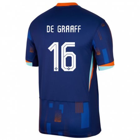 Kandiny Férfi Hollandia Tom De Graaff #16 Kék Idegenbeli Jersey 24-26 Mez Póló Ing