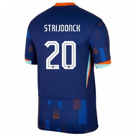 Kandiny Férfi Hollandia Bayren Strijdonck #20 Kék Idegenbeli Jersey 24-26 Mez Póló Ing