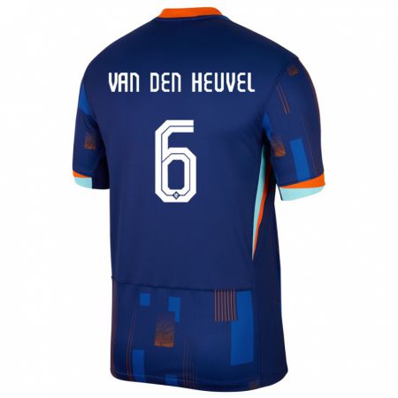 Kandiny Férfi Hollandia Tim Van Den Heuvel #6 Kék Idegenbeli Jersey 24-26 Mez Póló Ing