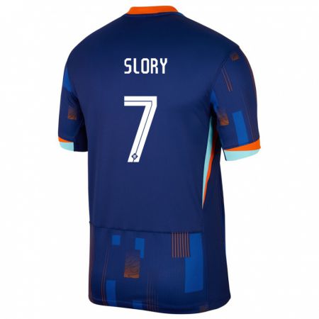 Kandiny Férfi Hollandia Jaden Slory #7 Kék Idegenbeli Jersey 24-26 Mez Póló Ing