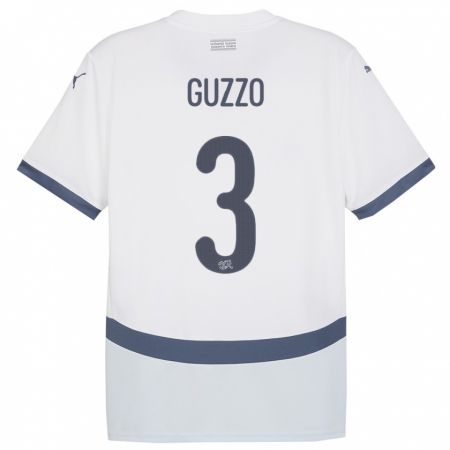 Kandiny Férfi Svájc Ramon Guzzo #3 Fehér Idegenbeli Jersey 24-26 Mez Póló Ing