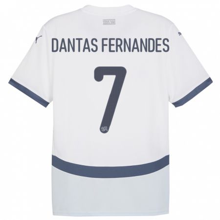 Kandiny Férfi Svájc Ronaldo Dantas Fernandes #7 Fehér Idegenbeli Jersey 24-26 Mez Póló Ing