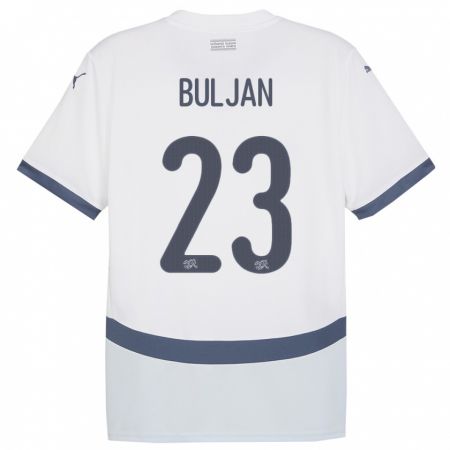 Kandiny Férfi Svájc Leo Buljan #23 Fehér Idegenbeli Jersey 24-26 Mez Póló Ing