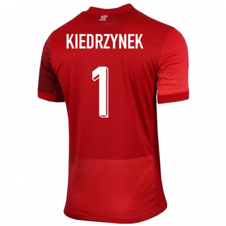 Kandiny Férfi Lengyelország Katarzyna Kiedrzynek #1 Piros Idegenbeli Jersey 24-26 Mez Póló Ing