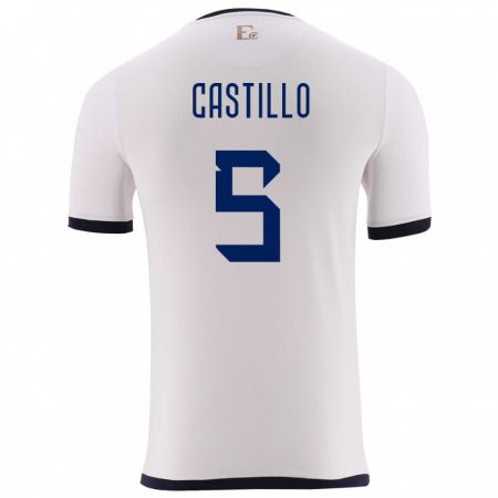 Kandiny Férfi Ecuador Denil Castillo #5 Fehér Idegenbeli Jersey 24-26 Mez Póló Ing