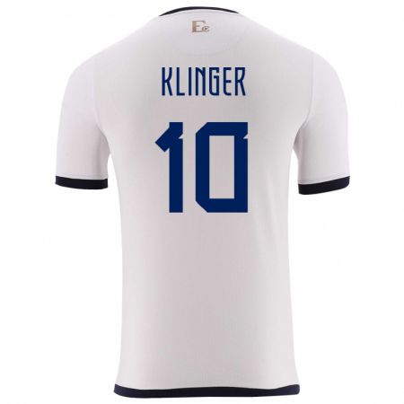 Kandiny Férfi Ecuador Jose Klinger #10 Fehér Idegenbeli Jersey 24-26 Mez Póló Ing