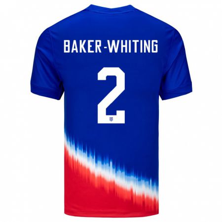 Kandiny Férfi Egyesült Államok Reed Baker Whiting #2 Kék Idegenbeli Jersey 24-26 Mez Póló Ing