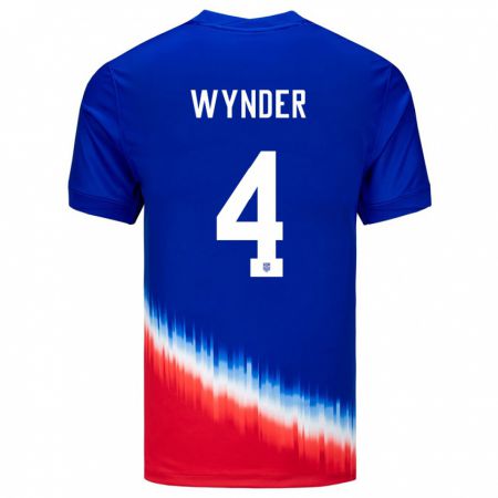 Kandiny Férfi Egyesült Államok Joshua Wynder #4 Kék Idegenbeli Jersey 24-26 Mez Póló Ing