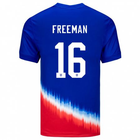 Kandiny Férfi Egyesült Államok Alex Freeman #16 Kék Idegenbeli Jersey 24-26 Mez Póló Ing