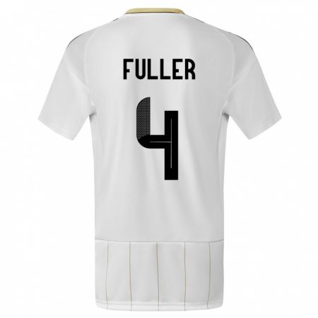 Kandiny Férfi Costa Rica Keysher Fuller #4 Fehér Idegenbeli Jersey 24-26 Mez Póló Ing
