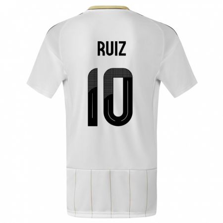 Kandiny Férfi Costa Rica Bryan Ruiz #10 Fehér Idegenbeli Jersey 24-26 Mez Póló Ing