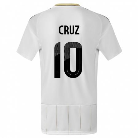 Kandiny Férfi Costa Rica Shirley Cruz #10 Fehér Idegenbeli Jersey 24-26 Mez Póló Ing