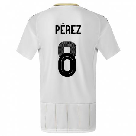 Kandiny Férfi Costa Rica Creichel Perez #8 Fehér Idegenbeli Jersey 24-26 Mez Póló Ing