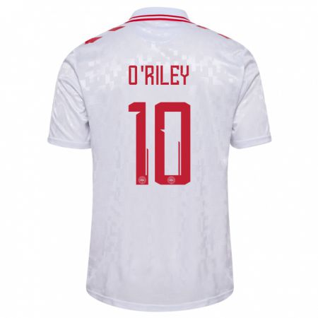 Kandiny Férfi Dánia Matt O'riley #10 Fehér Idegenbeli Jersey 24-26 Mez Póló Ing
