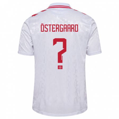 Kandiny Férfi Dánia Christian Östergaard #0 Fehér Idegenbeli Jersey 24-26 Mez Póló Ing