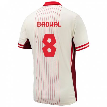 Kandiny Férfi Kanada Jeevan Badwal #8 Fehér Idegenbeli Jersey 24-26 Mez Póló Ing