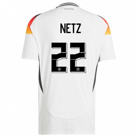 Kandiny Női Németország Luca Netz #22 Fehér Hazai Jersey 24-26 Mez Póló Ing
