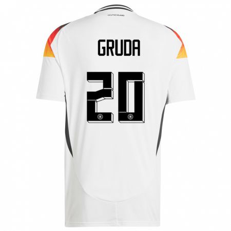 Kandiny Női Németország Brajan Gruda #20 Fehér Hazai Jersey 24-26 Mez Póló Ing
