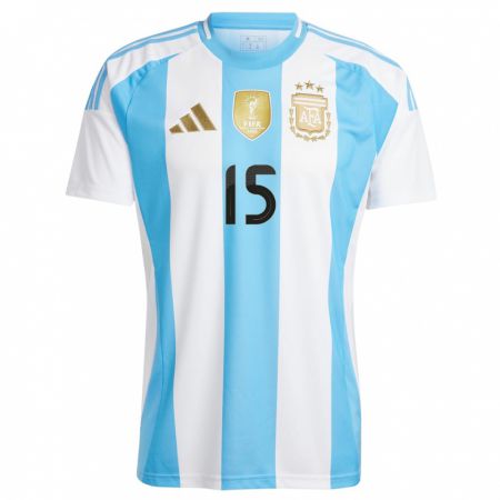 Kandiny Női Argentína Alex Luna #15 Fehér Kék Hazai Jersey 24-26 Mez Póló Ing