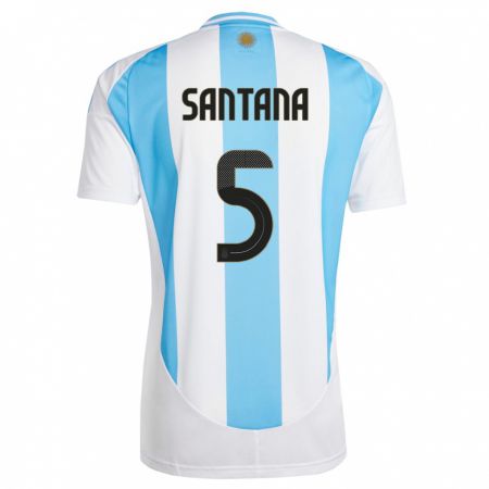 Kandiny Női Argentína Vanesa Santana #5 Fehér Kék Hazai Jersey 24-26 Mez Póló Ing
